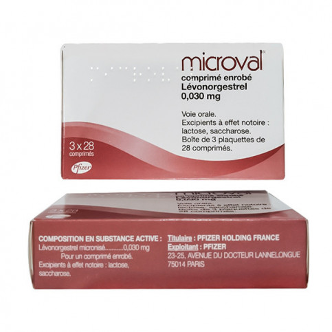 Купить Микровал (полный аналог Микролют) Франция таблетки 0,030мг №84 (28*3) курс 3 месяца! в Москве в Москве