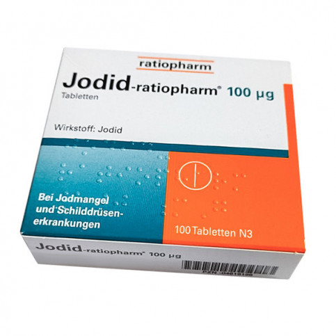 Купить Йодид Ратиофарм (Калия Йодид) ГЕРМАНИЯ Ratiopharm 100мкг таблетки №100 в Москве в Москве