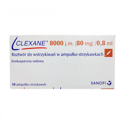 Купить Клексан 0.8 8000 анти-Ха МЕ/0,8мл р-р для инъекций №10 в Москве в Москве