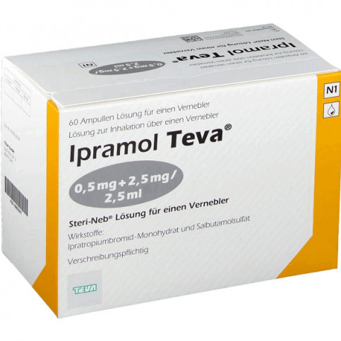 Купить Ипрамол (Ipramol) 0,5мг 2,5мг/2,5мл ампулы для ингаляций №60 в Москве в Москве