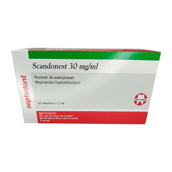 Фото препарата Скандонест (Мепивакаин) 3% 1,7мл №50
