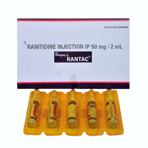 Фото препарата Ранитидин ампулы (Зантак ампулы аналог) Ranitidine injection Aciloc 25мг/мл 2мл №5