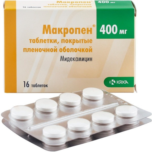 Фото препарата Макропен 400мг (Мидекамицин) таблетки №16