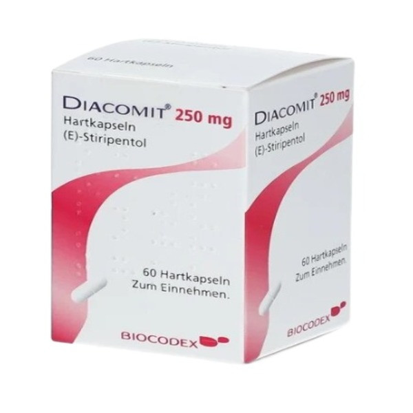 Фото препарата Диакомит (Стирипентол) 250мг капсулы №60