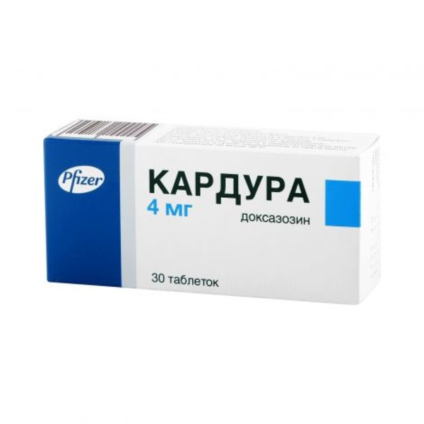 Фото препарата Кардура табл. 4 мг Европа №30
