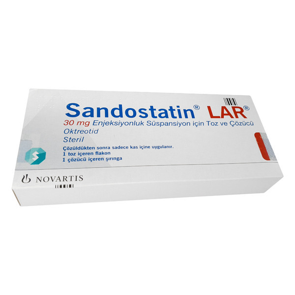 Фото препарата Сандостатин Лар 30 мг (Октреотид 30 мг) микросферы для приг. сусп. для в/м введ. 1 фл.