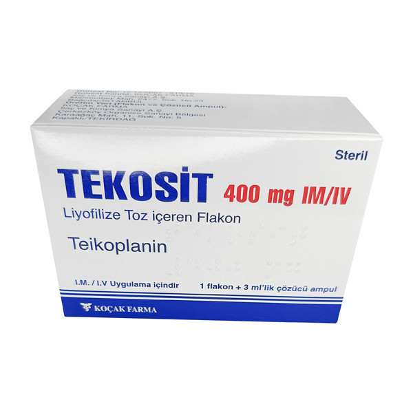 Фото препарата Тейкопланин Текозит :: Tekosit лиофилизат для инъекций 400мг №1