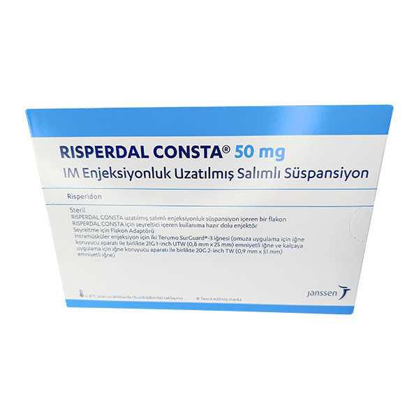 Фото препарата Рисполепт Конста 50мг (название в Турции Риспердал Конста :: Risperdal Consta 50mg) сусп. для в/м введ. №1