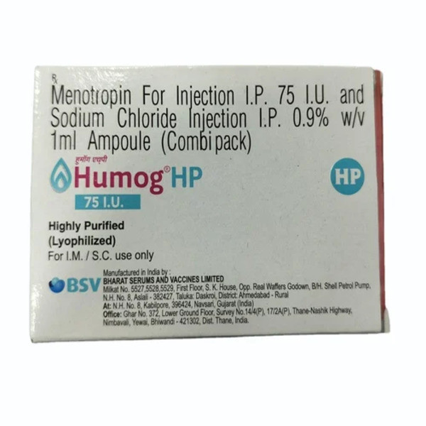 Фото препарата Хумог 75 МЕ (Менотропин) :: Humog HP 75 МЕ ФСГ+75 МЕ ЛГ, лиоф. д/р-ра для в/м введ, 1 шт.