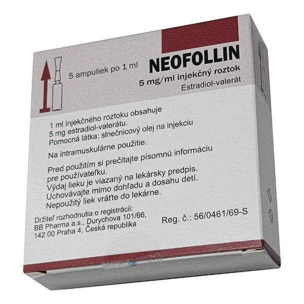 Фото препарата Неофоллин Эстрадиол инъекции :: Прогинон-депо аналог 5мг/мл р-р для инъекций (ампулы) №5
